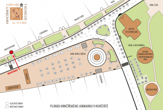 Hrnčířký jarmark Kunštát - mapka vystavujících
